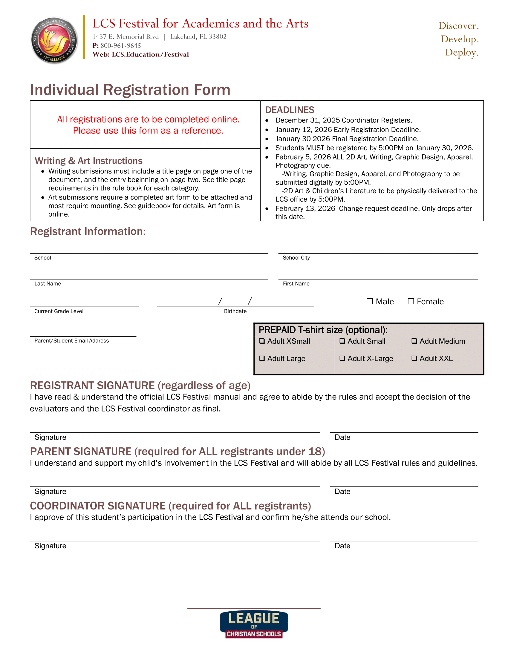 Individual Student Registration - 2026-1